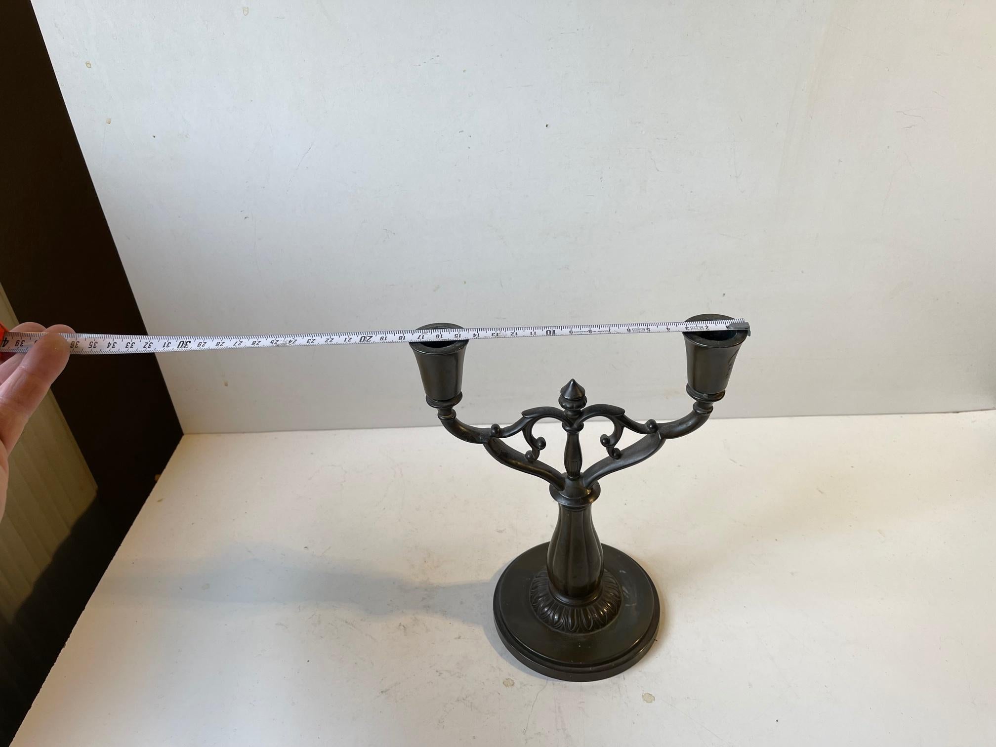 Candelabro Art Déco en Disko-Metal de Just Andersen, años 30 mediados del siglo XX en venta
