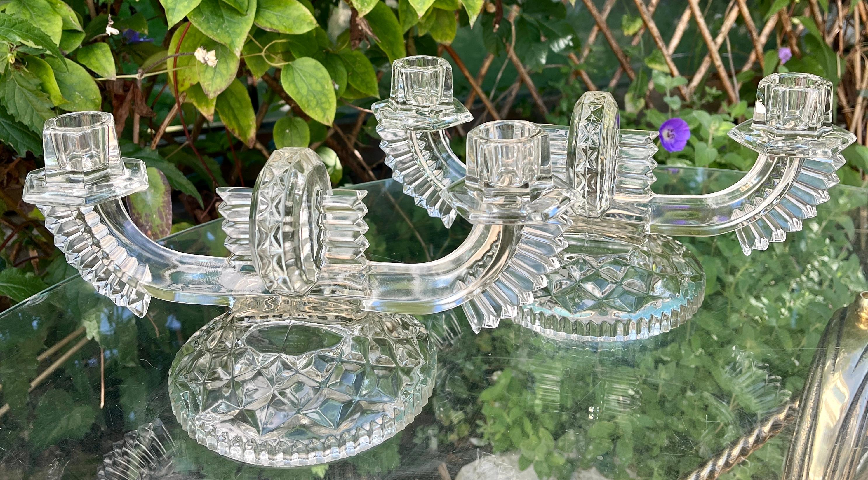 Hand-Crafted Art Deco Candelsticks by Feigl & Morawetz, 1930s Set of 2 For Sale