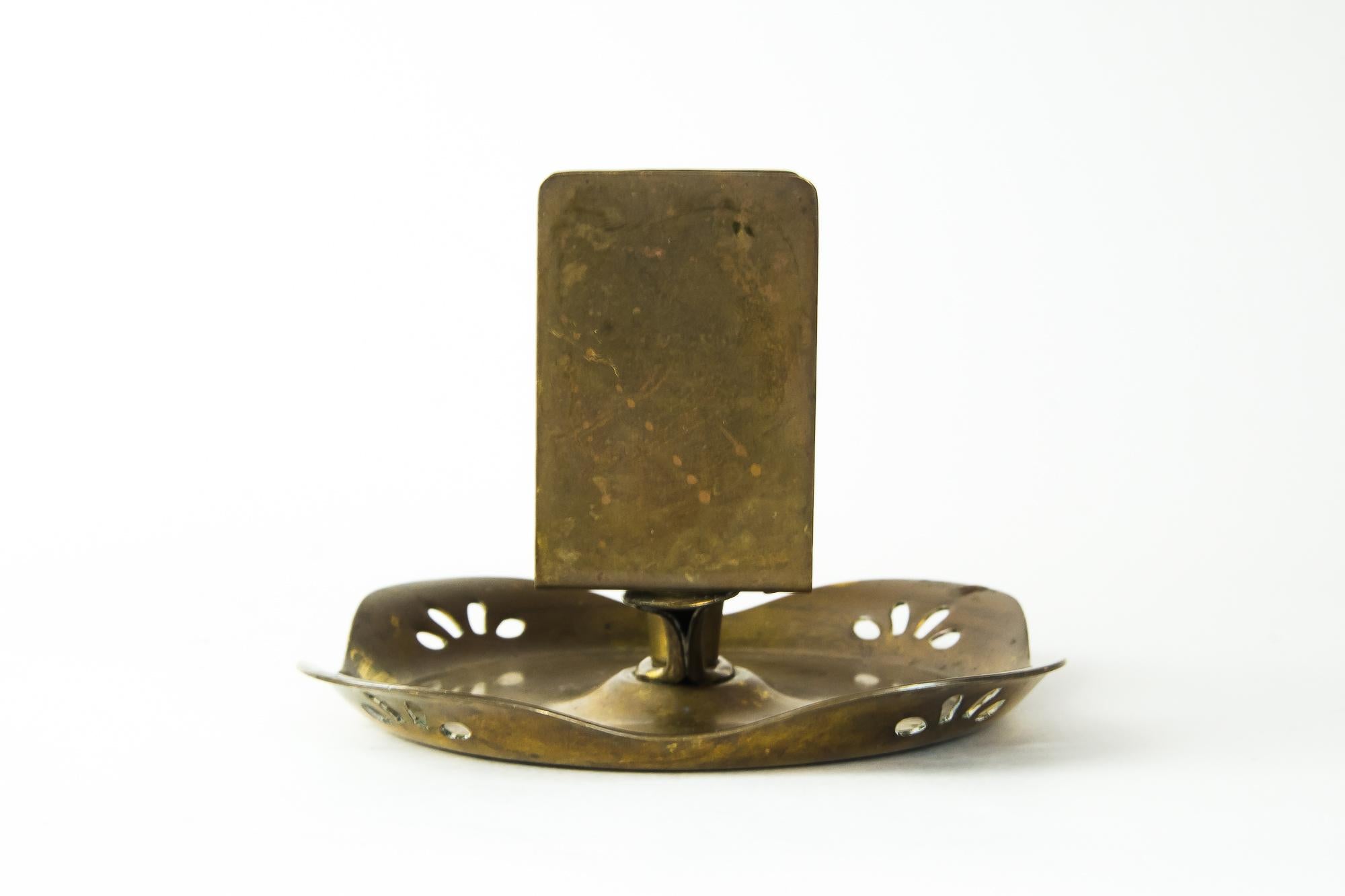 Art Deco Candleholder with Matchbox Holder for Wine Cellars, Vienna, circa 1920s In Good Condition For Sale In Wien, AT