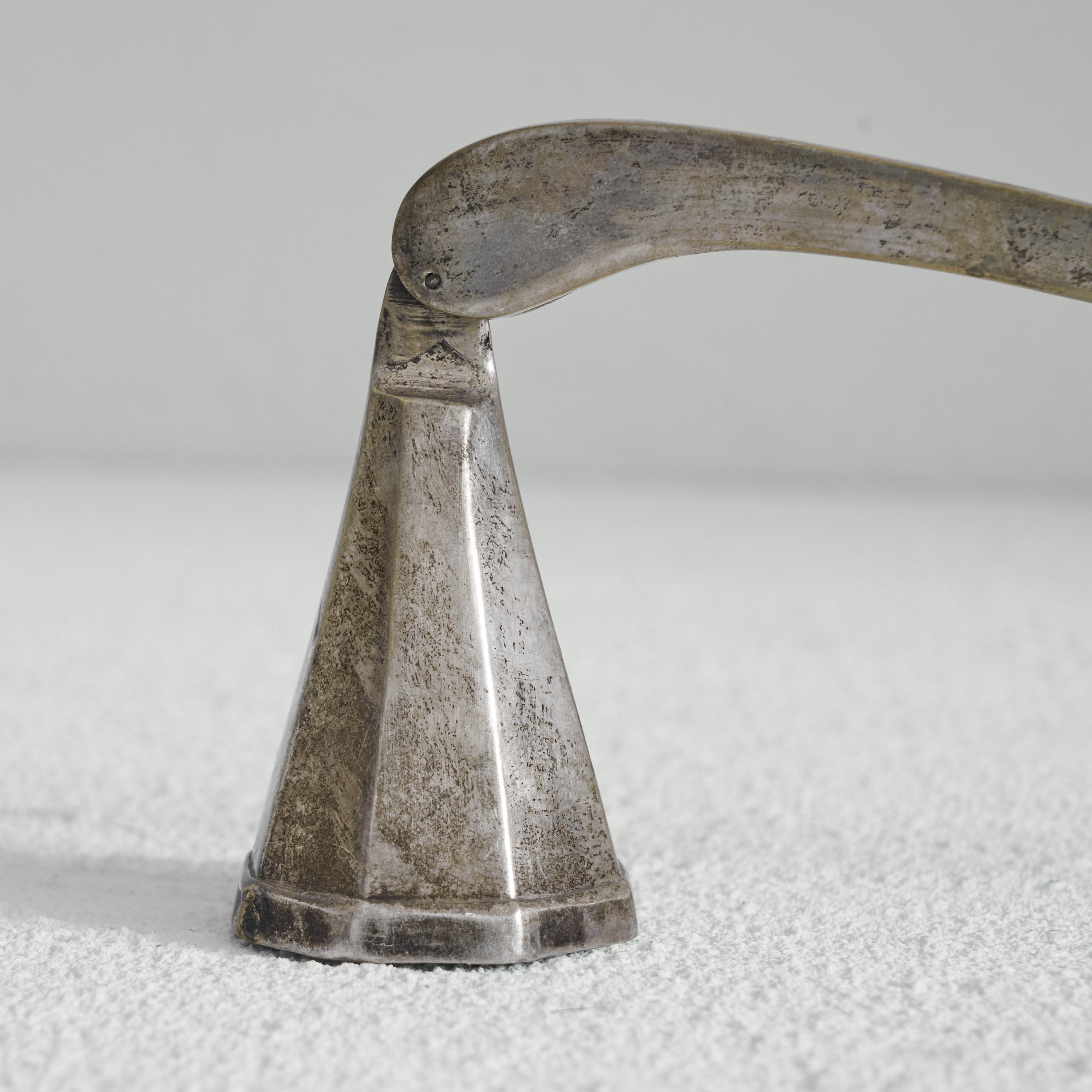 Hand-Crafted Art Deco Candle Snuffer in Patinated Silver