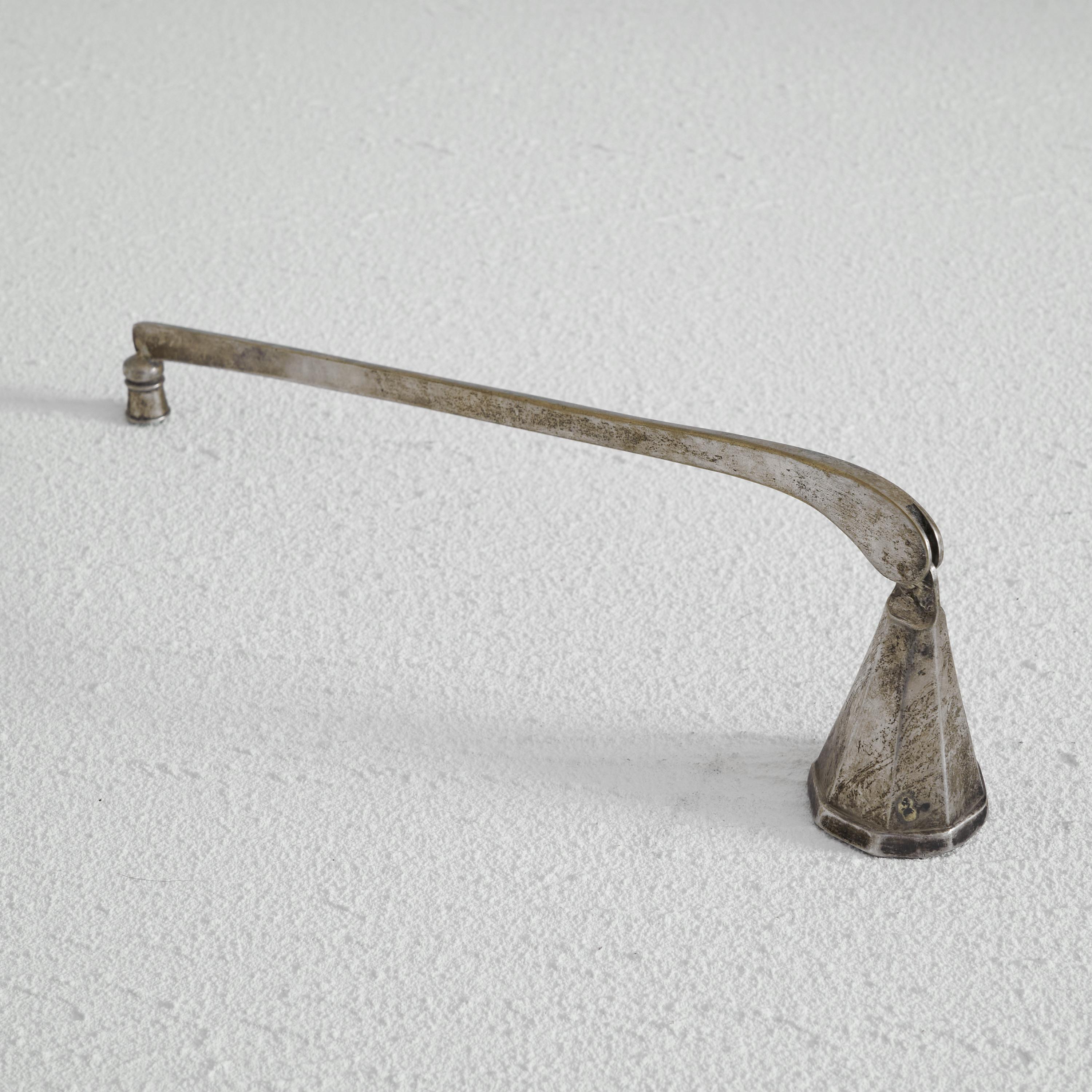 Hand-Crafted Art Deco Candle Snuffer in Patinated Silver