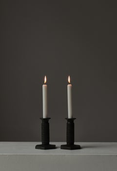 Art Deco Candle Sticks by Just Andersen in Patinated Disko Metal, Denmark, 1930s