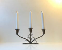 Art Deco Candleholder in Bronze by Holger Fredericia, 1930s