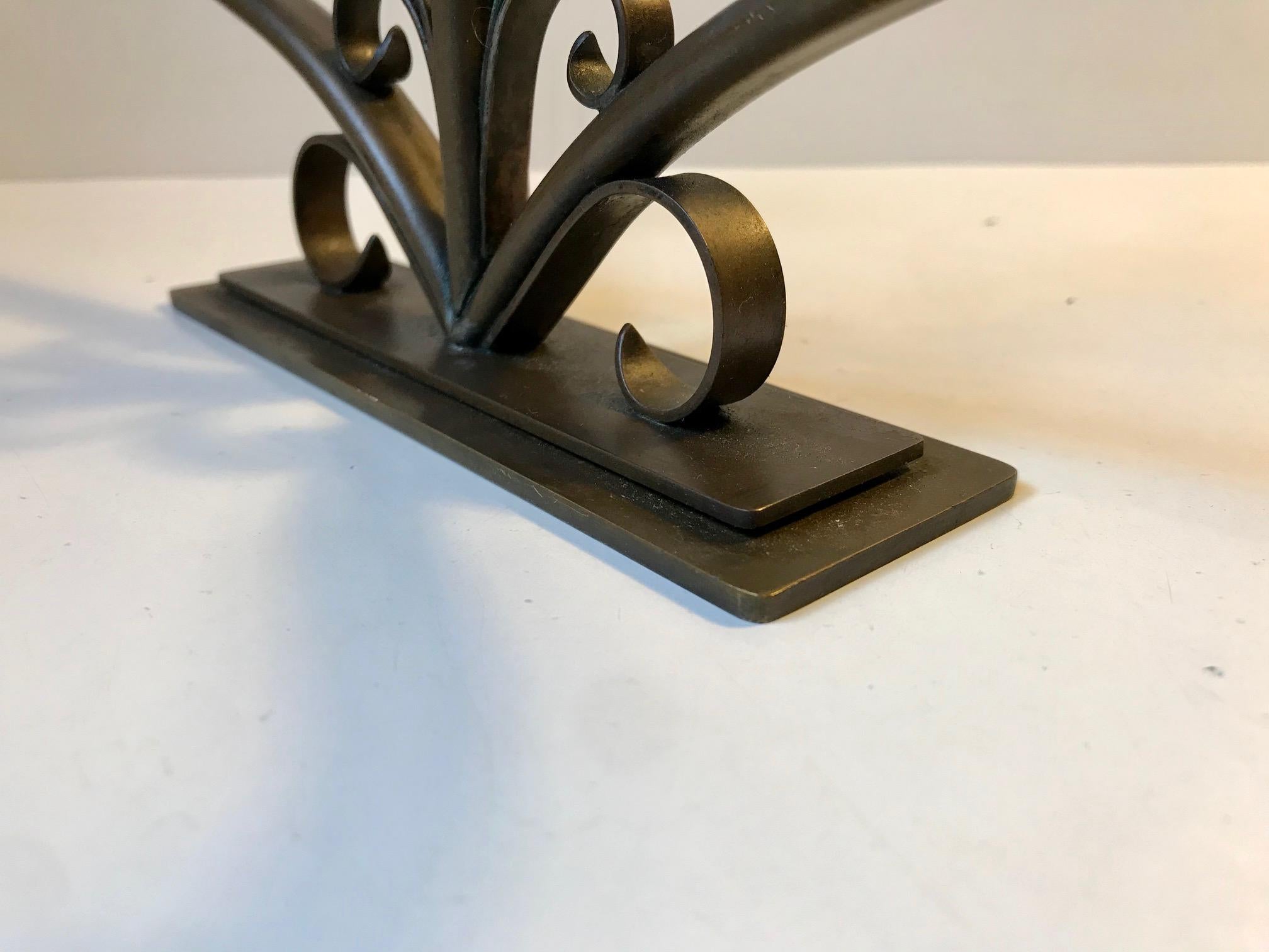 Mid-20th Century Art Deco Candleholder in Bronze by Holger Fredericia, 1930s For Sale