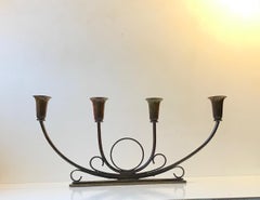 Art Deco Candleholder in Bronze by Ildfast, 1930s