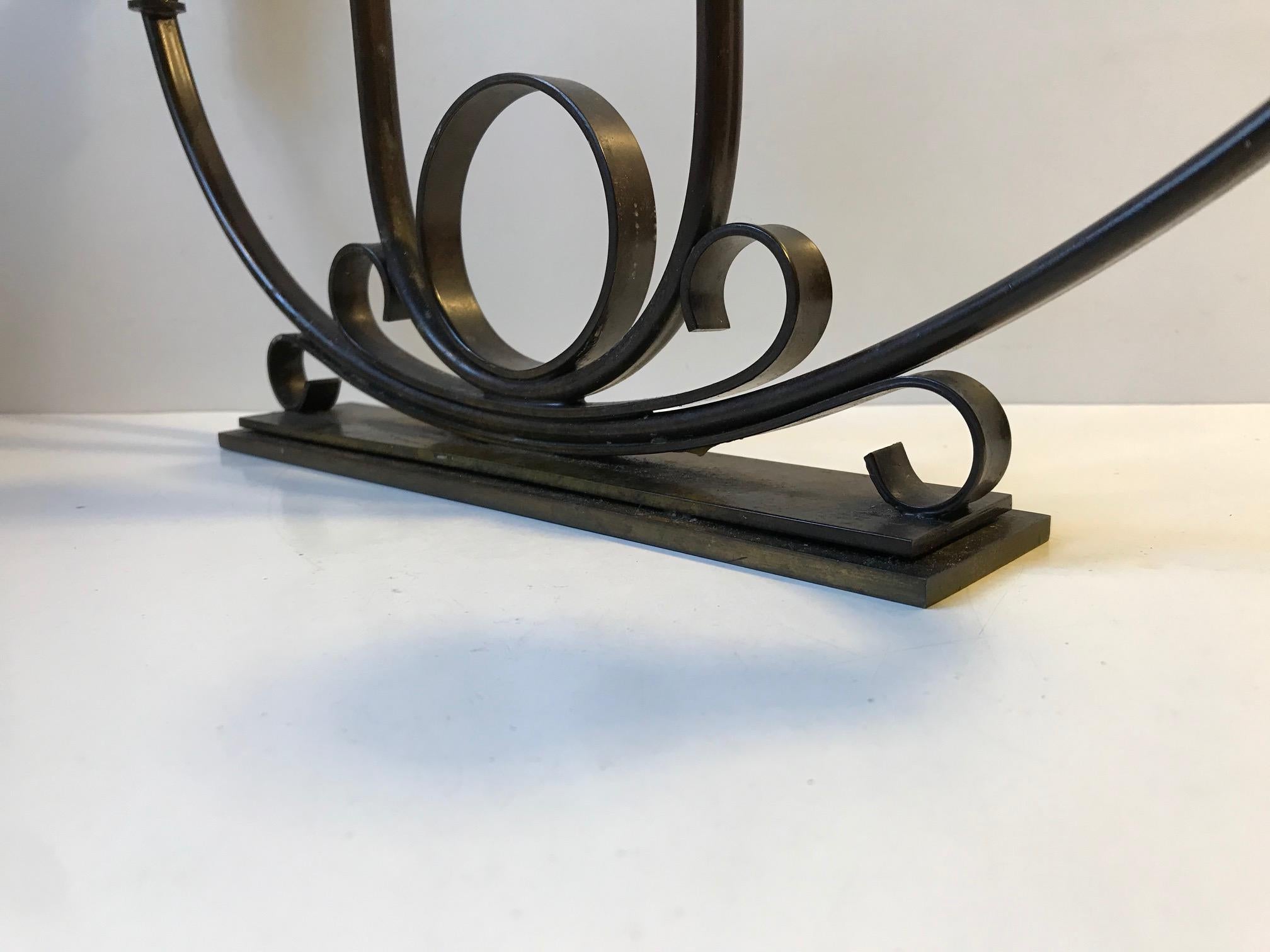 Art Deco Candleholder in Bronze by Ildfast, 1930s In Good Condition For Sale In Esbjerg, DK