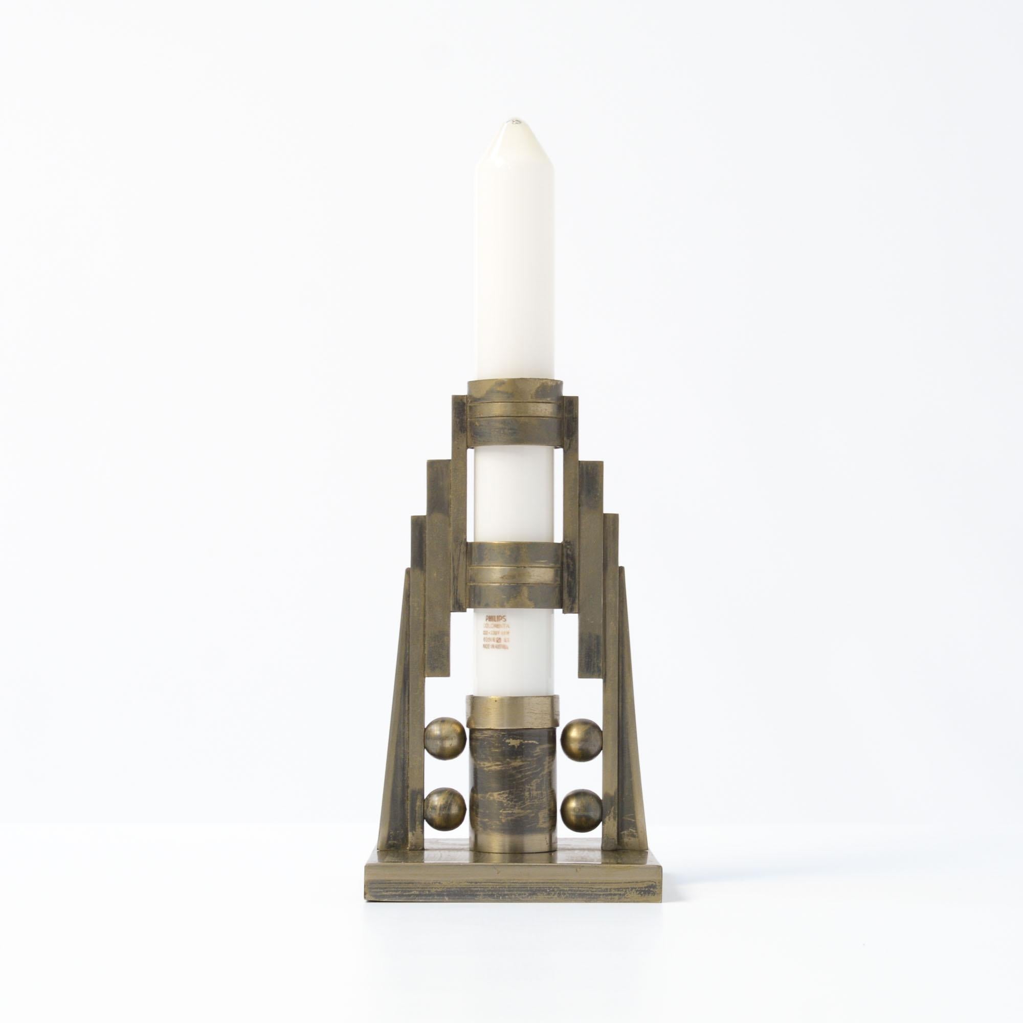 Art Deco Candlestick Table Lamp In Good Condition In Vlimmeren, BE