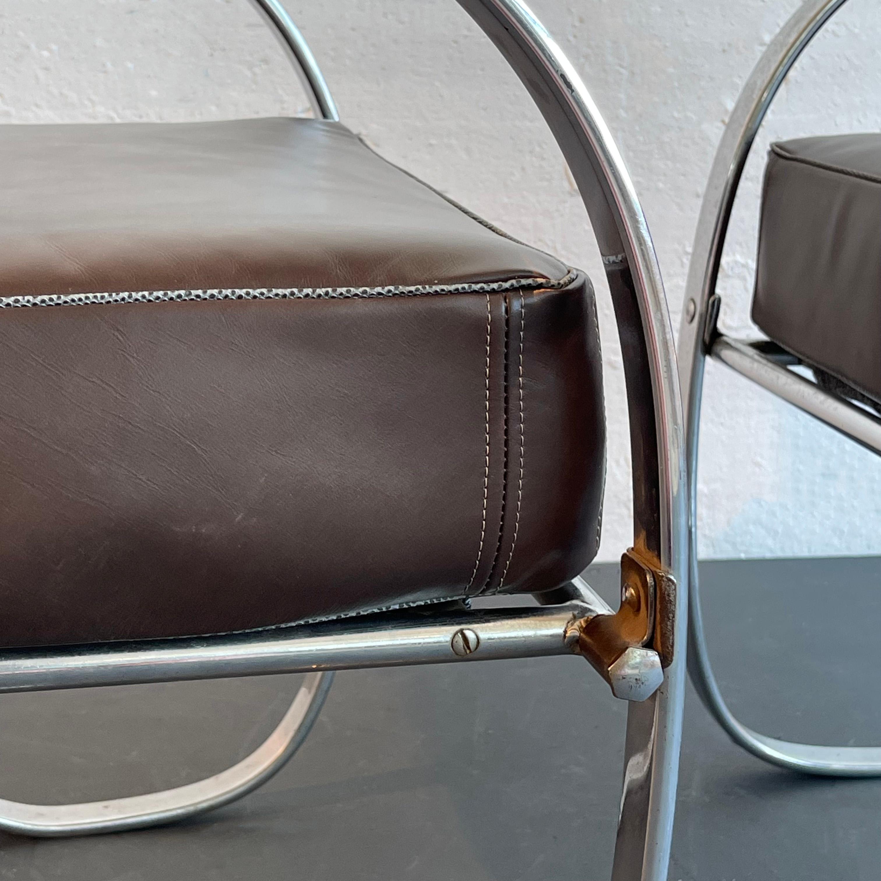 Art Deco Cantilevered Chrome Springer Lounge Chairs By Wolfgang Hoffmann 6