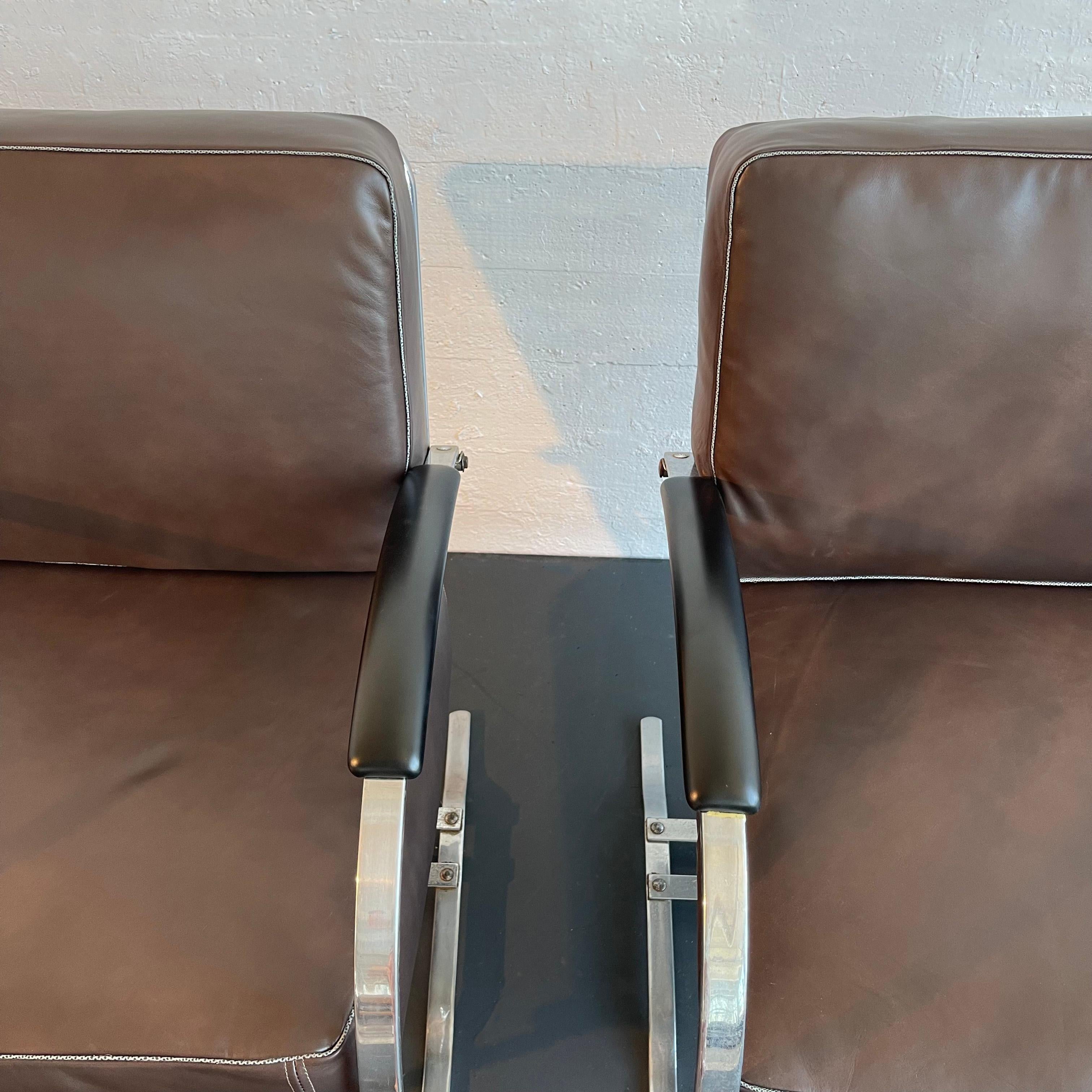 Art Deco Cantilevered Chrome Springer Lounge Chairs By Wolfgang Hoffmann 3