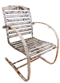 Art Deco Cantilevered Spring Garden Chair att. to Cincinnati Artistic Iron Works