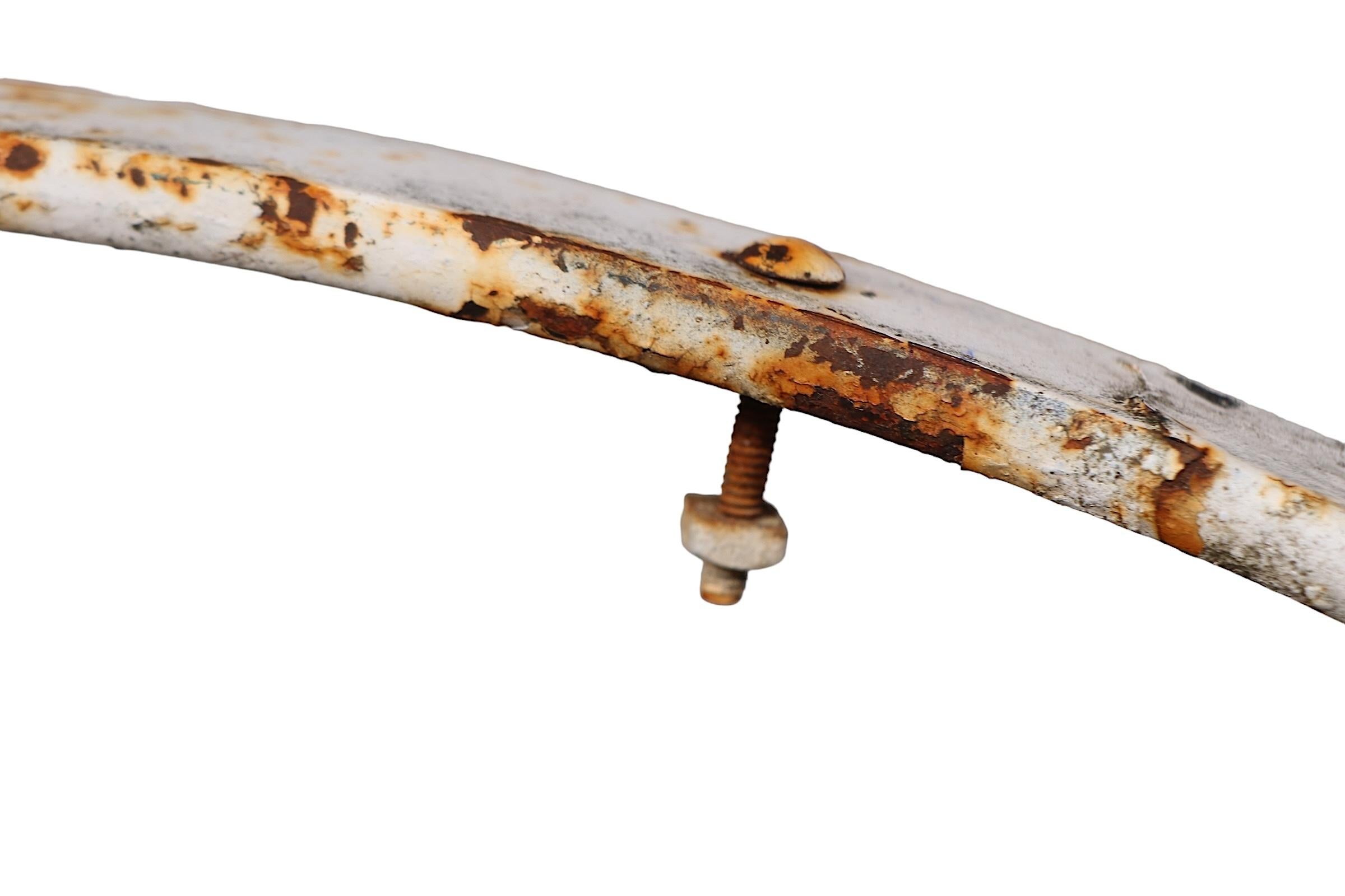 Art Deco Cantilevered Spring Garden Chair att. to Cincinnati Artistic Iron Works For Sale 3