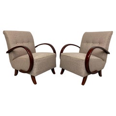 Art Deco Cappuccino Armchairs by Jindřich Halabala for UP Závody Brno