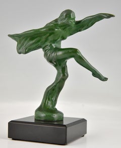 Art Deco Car Mascot Lady with Flowing Dress Sadi Max Le Verrier, 1930