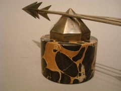 Art déco-Automaskottchen „Les Trois Fleches“ von Jean Dunand, Frankreich, 1925