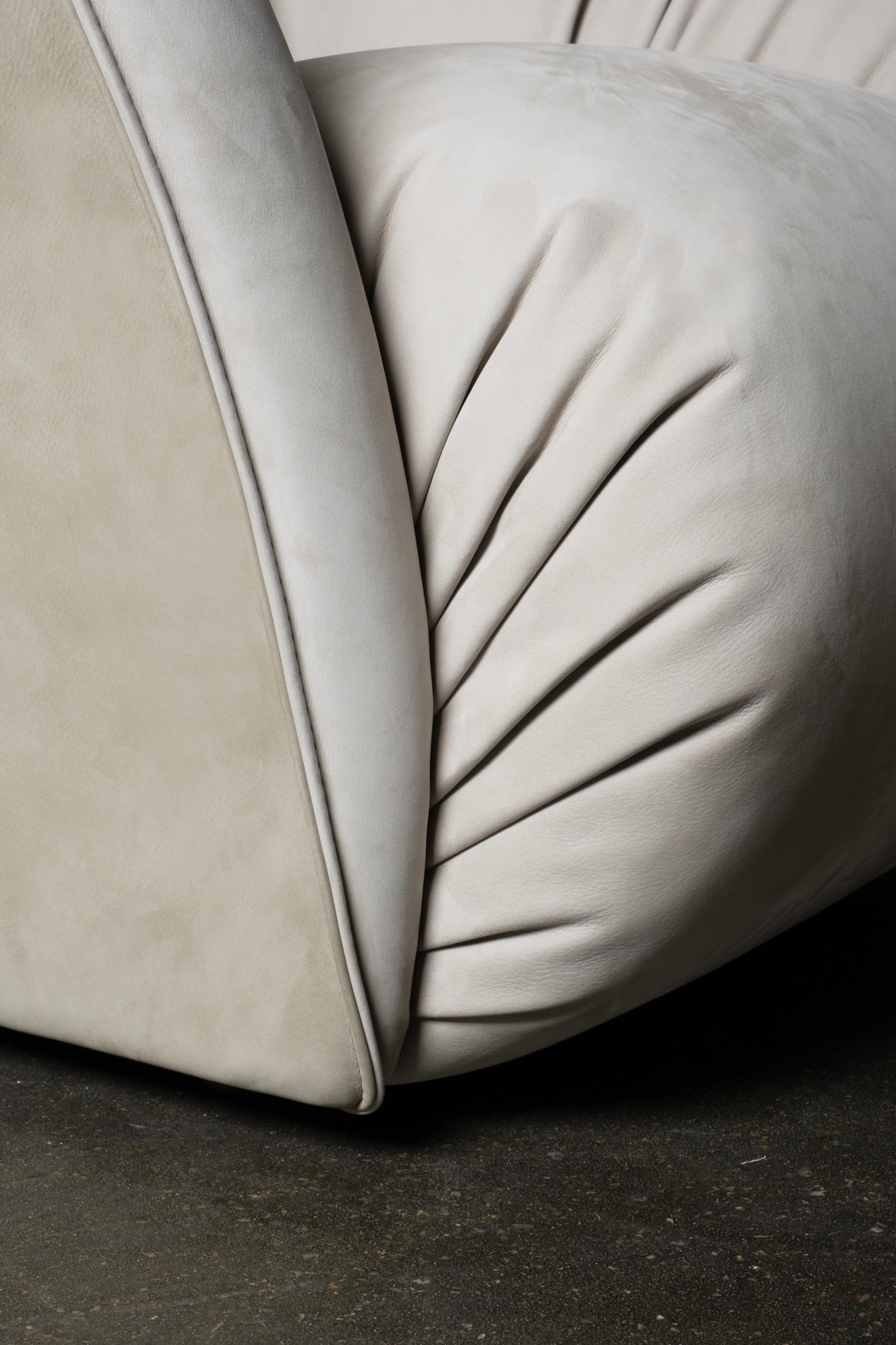 Fauteuil Art Déco Caramulo, pivotant, cuir nubuck, fait main Portugal Greenapple en vente 2