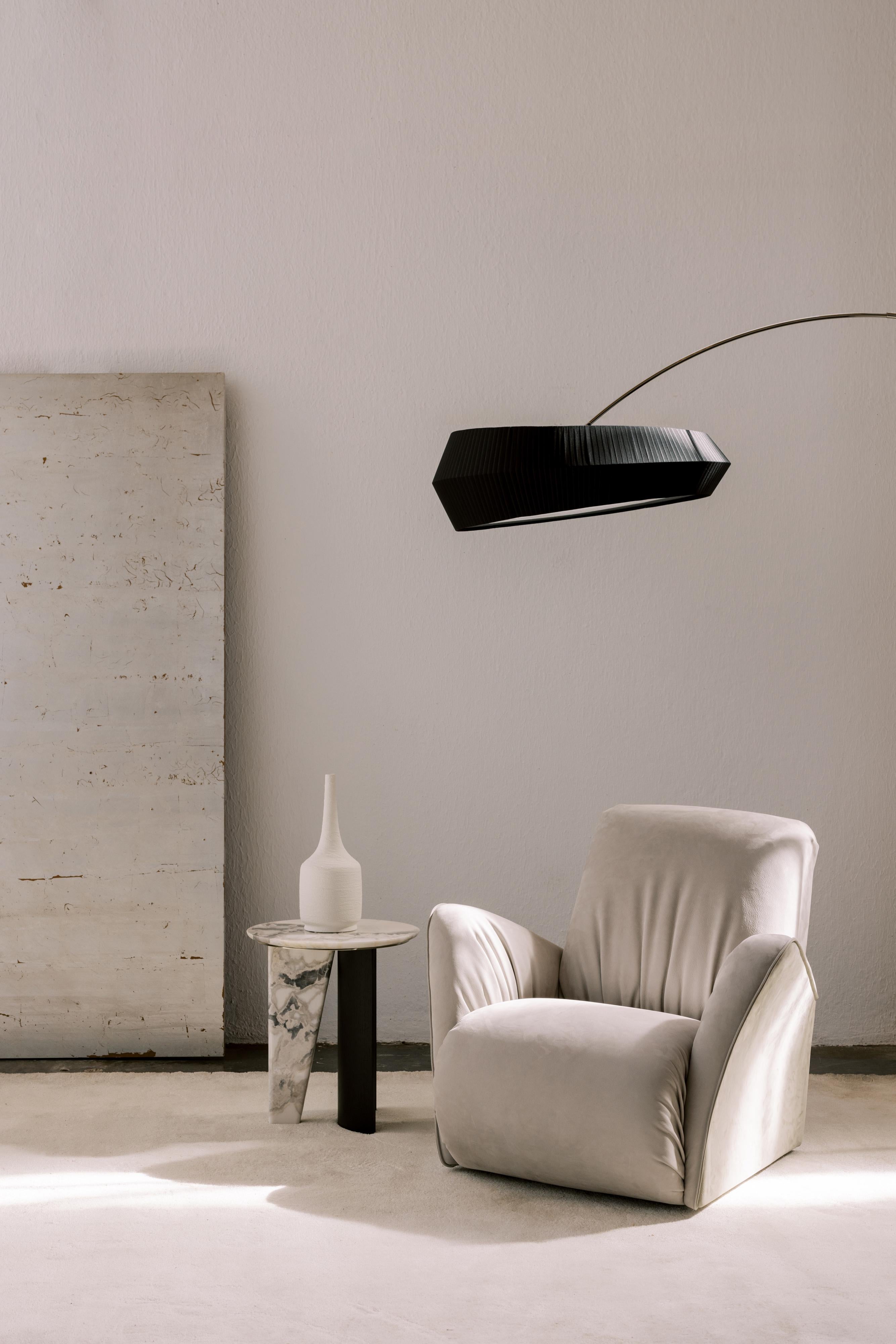 Fauteuil Art Déco Caramulo, pivotant, cuir nubuck, fait main Portugal Greenapple en vente 5