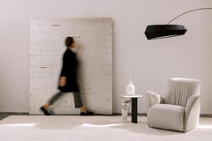 Art Deco Caramulo Swivel Lounge Chair, Nubuck Leather, Handmade by Greenapple