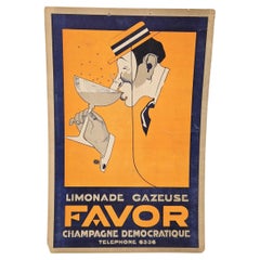 Art-Déco-Karton-Werbungsplakat „Favor“. Frankreich 1920 - 1930