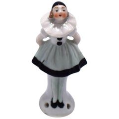 Retro Art Deco Carl Schneider Full Figure Mardi Gras Clown Girl Pin Cushion Half Doll