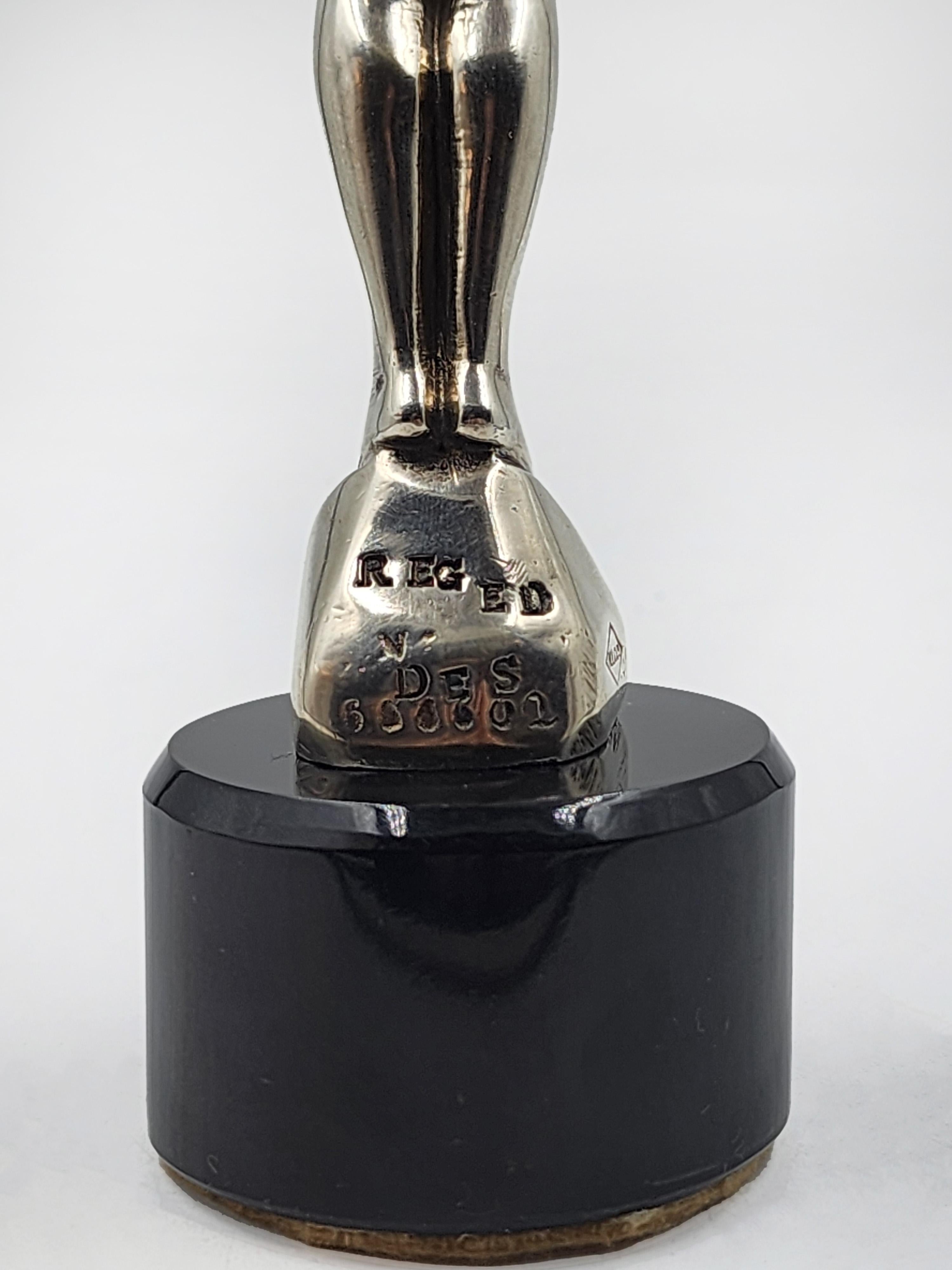20th Century Art Deco Carmascot figure in silver-plated metal 