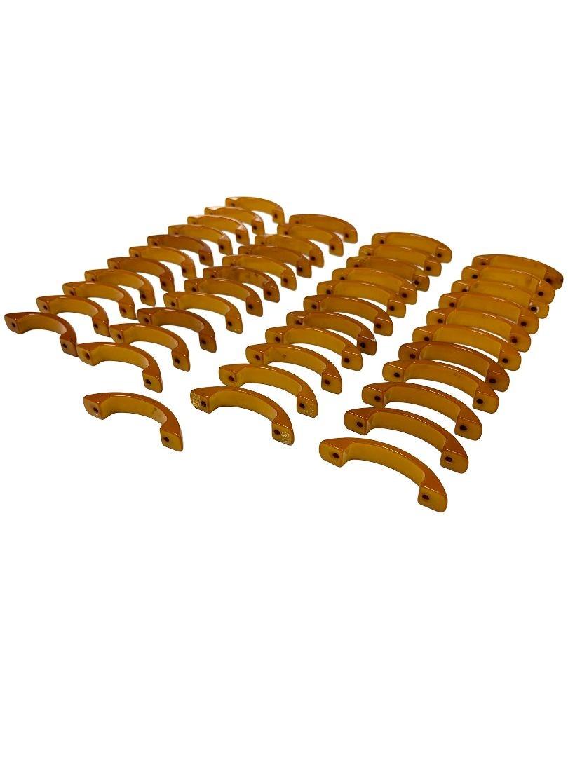 Early 20th Century Art Deco Carmel Catalin/Bakelite Drawer Pulls, Set of 45