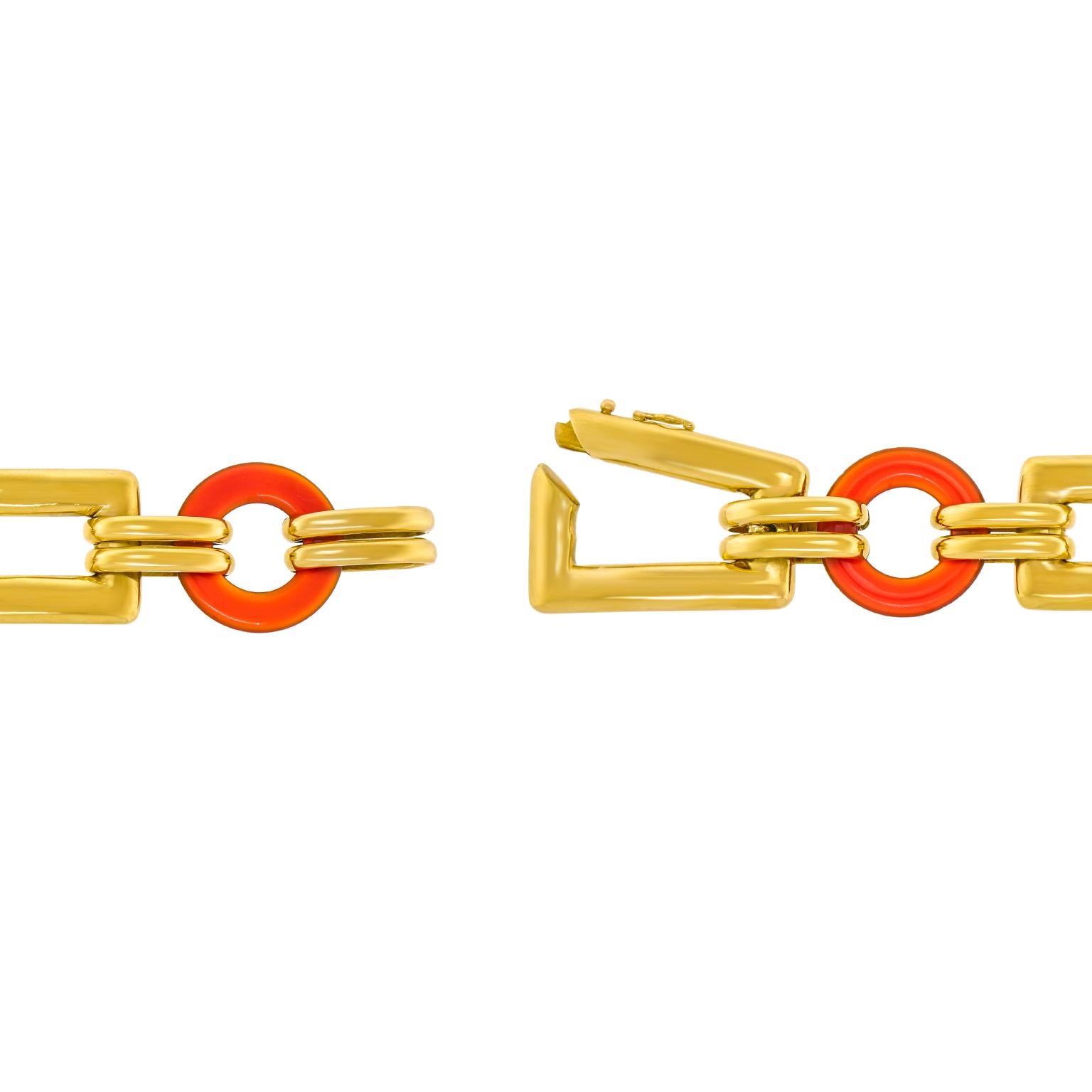 Art Deco Carnelian and Gold Bracelet 4