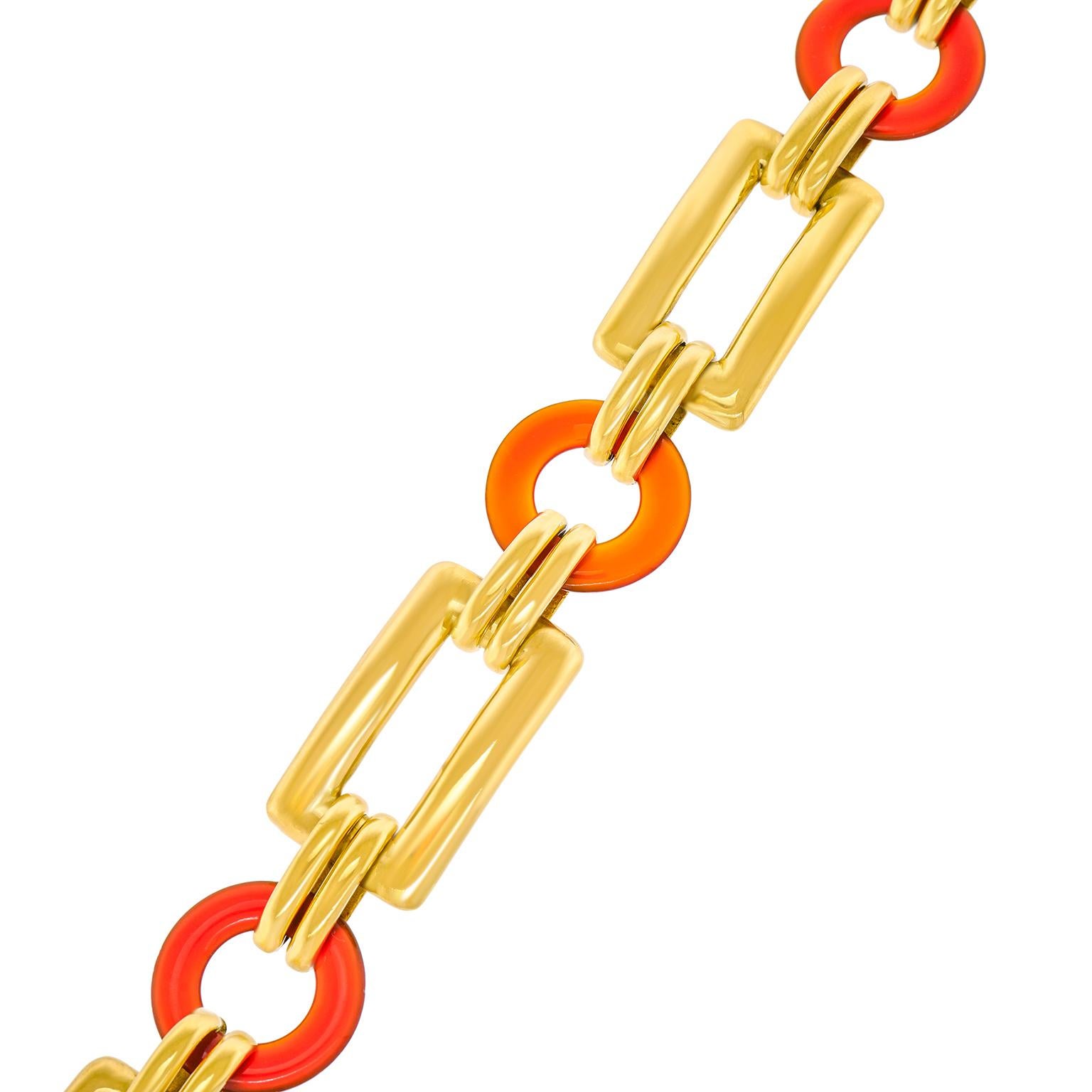 Art Deco Carnelian and Gold Bracelet 1