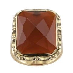 Art Deco Carnelian Gold Ring