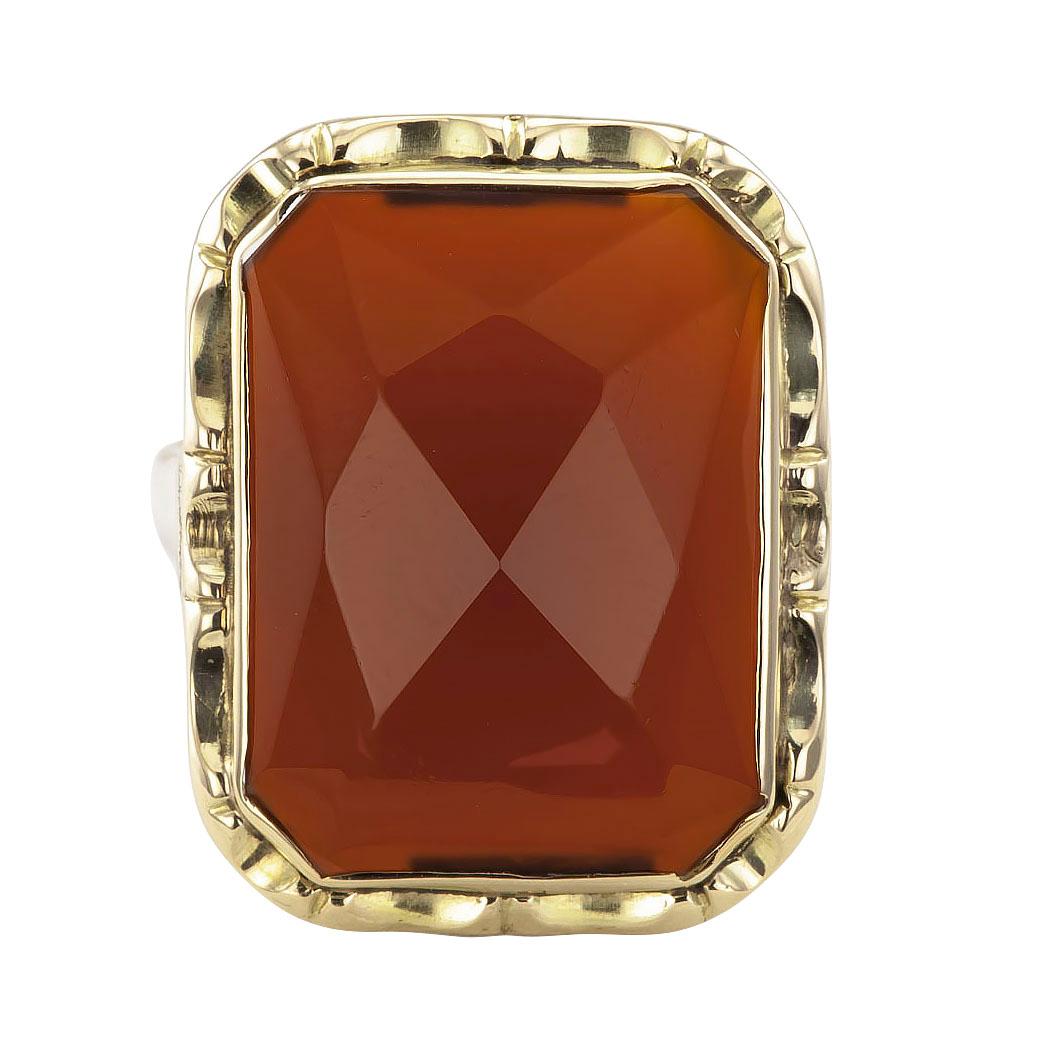 Women's Art Deco Carnelian Gold Ring