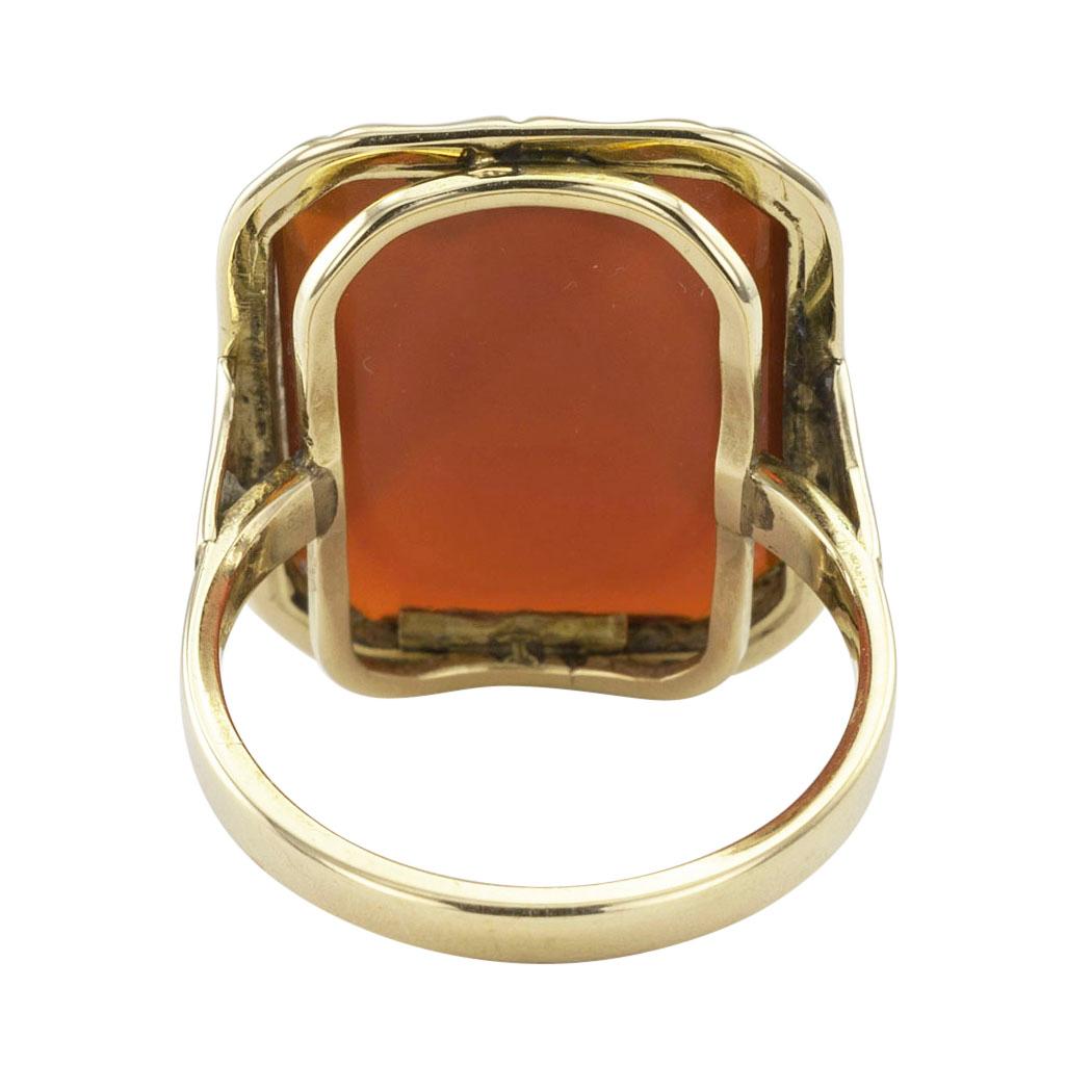 Art Deco Carnelian Gold Ring 2