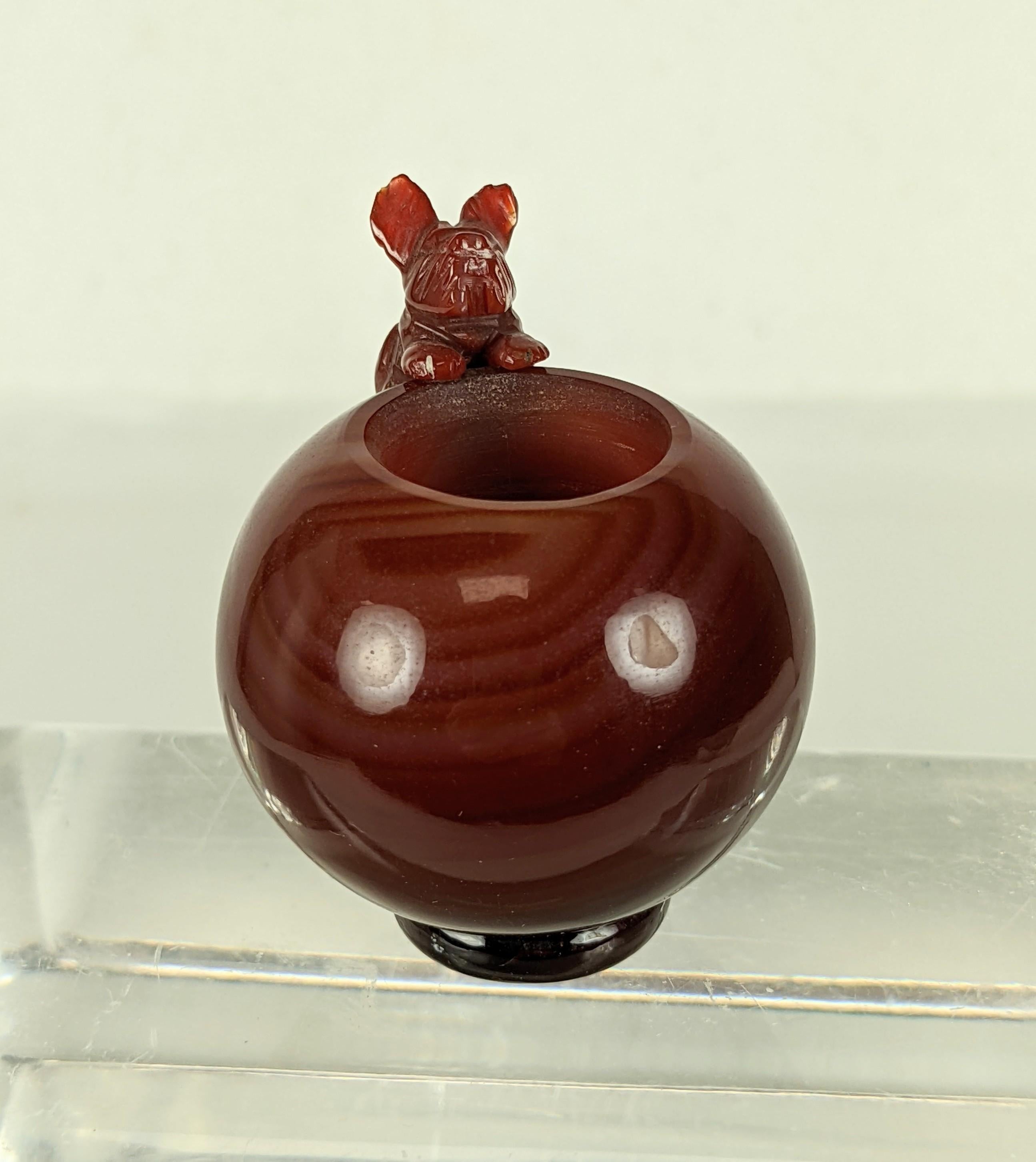 Art Deco Carnelian Match Holder In Good Condition For Sale In New York, NY