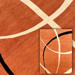 Art Deco Carpet from Nepal, Abstract Design