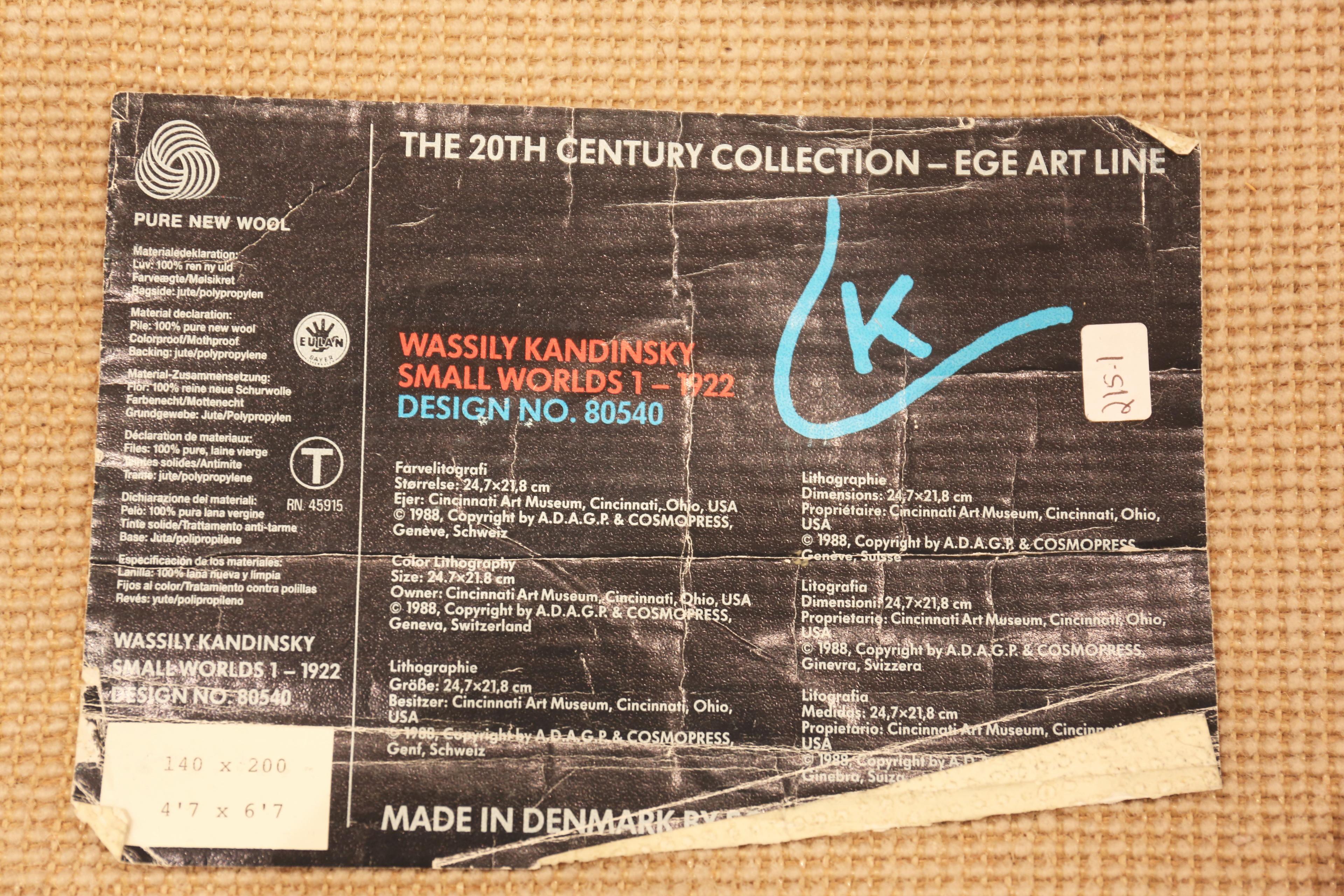 Bauhaus Art Deco Carpet Wassily Kandinsky. 4 ft 7 in x 6 ft 7 in  For Sale