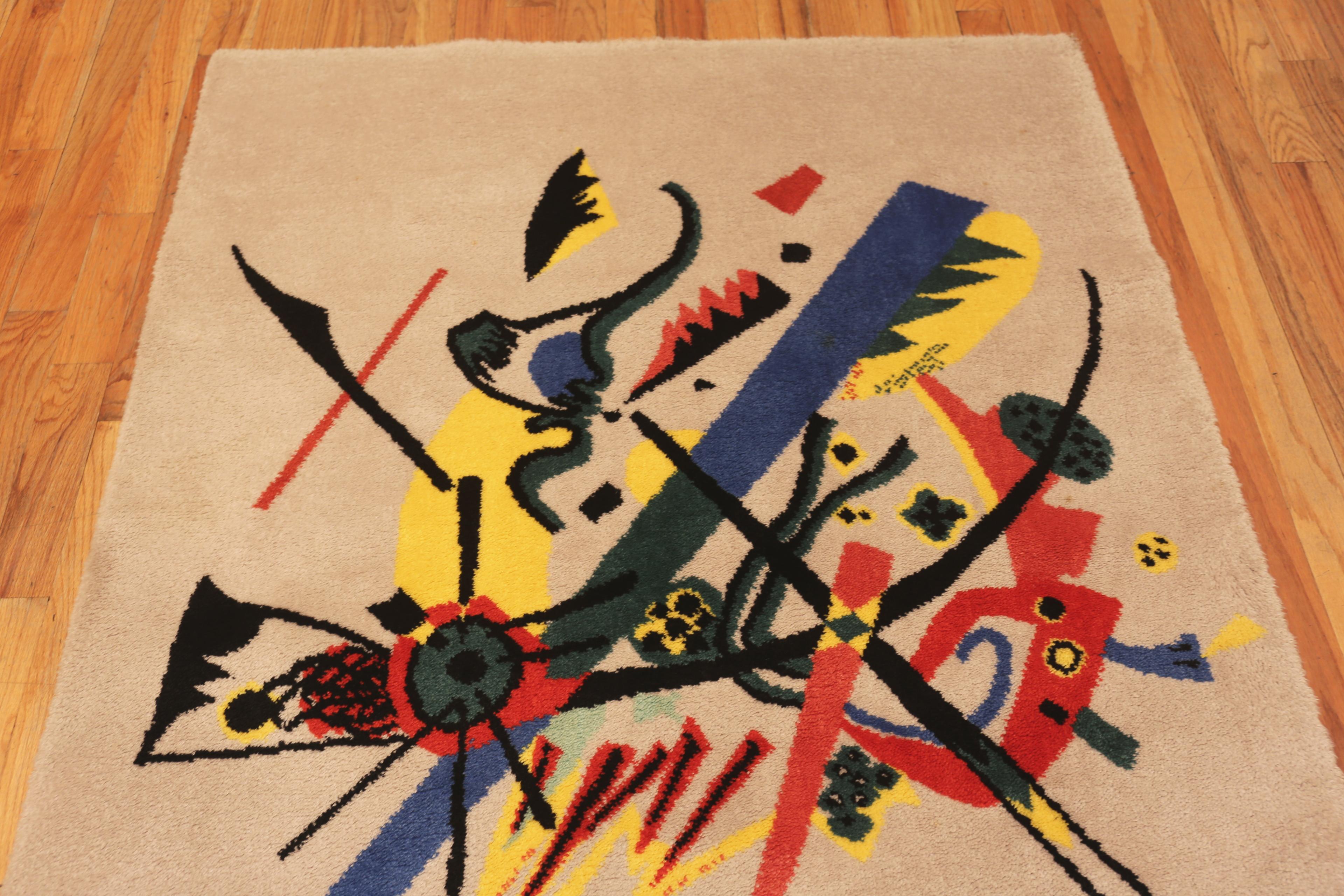 Hand-Crafted Art Deco Carpet Wassily Kandinsky. 4 ft 7 in x 6 ft 7 in  For Sale