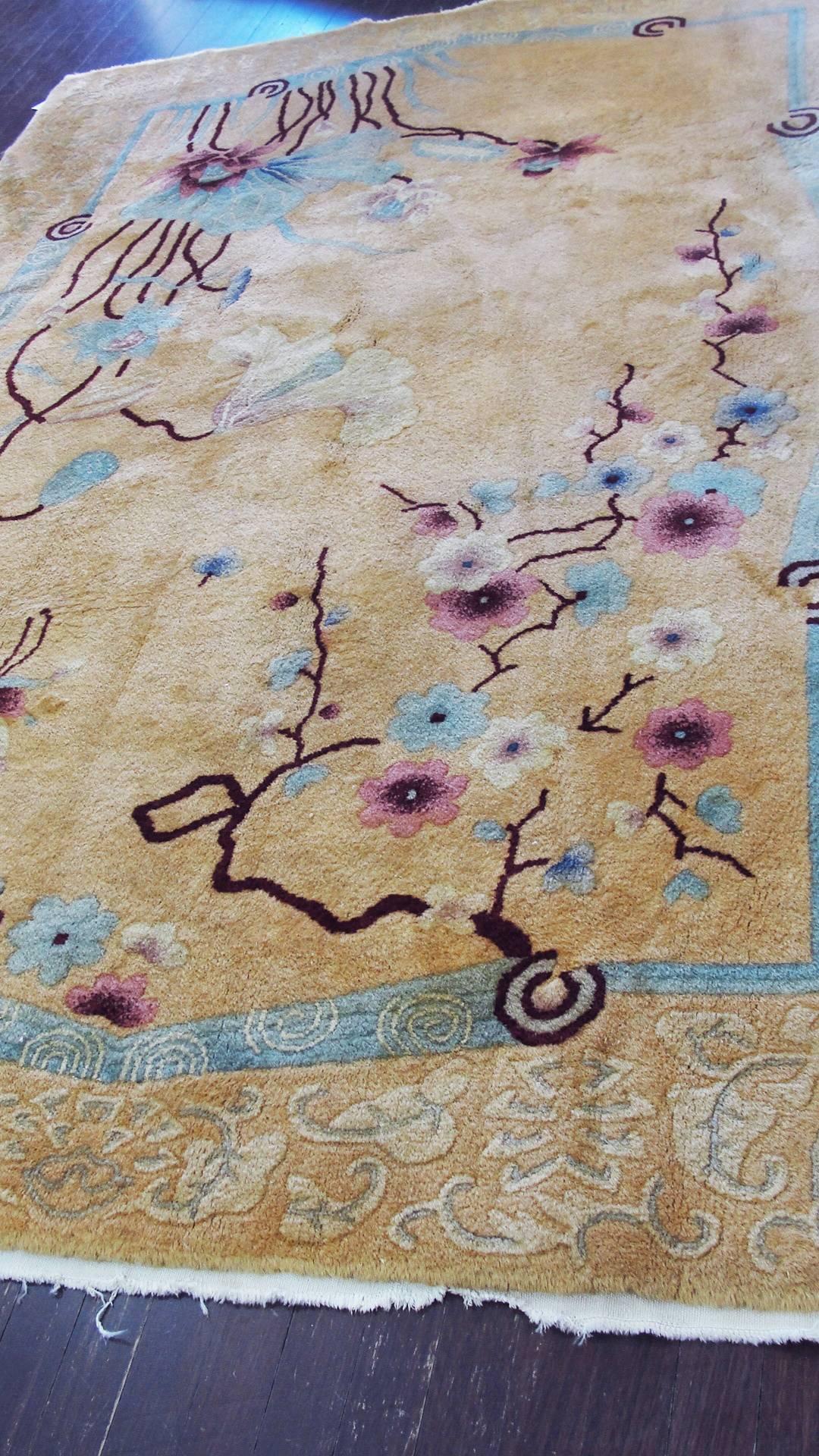 Hand-Knotted Art Deco Carpet Chinese