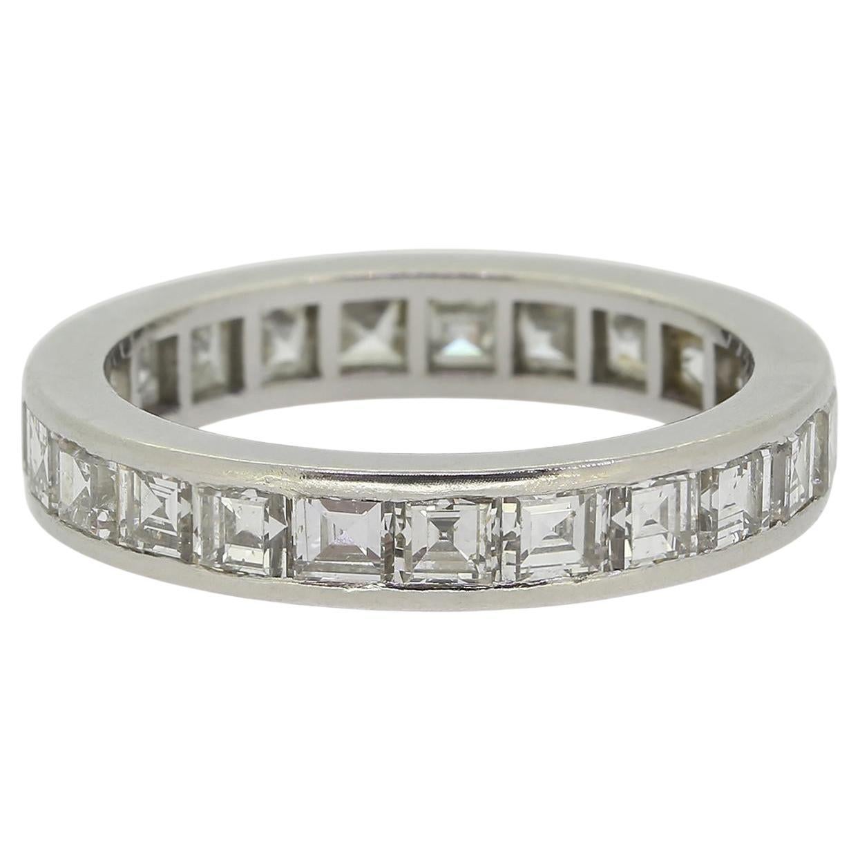 Anillo Art Decó con diamantes talla carré talla K (50)