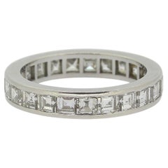 Art Deco Carré-Schliff Diamant-Voll-Eternity-Ring Größe K (50)