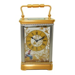 Art Deco Carriage Clock circa 1915 with Exceptional Hand Painted Dial