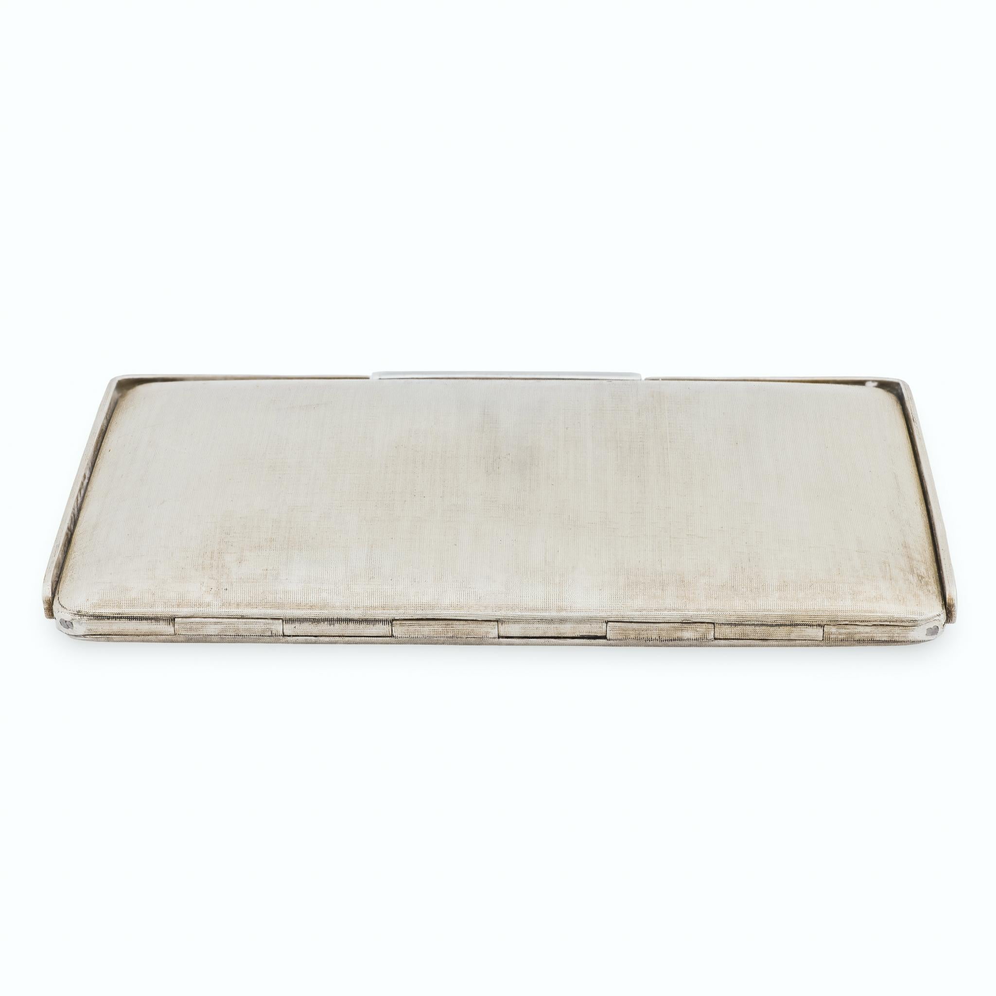 Art Deco Cartier Italian sterling silver enamel minaudiere For Sale 2