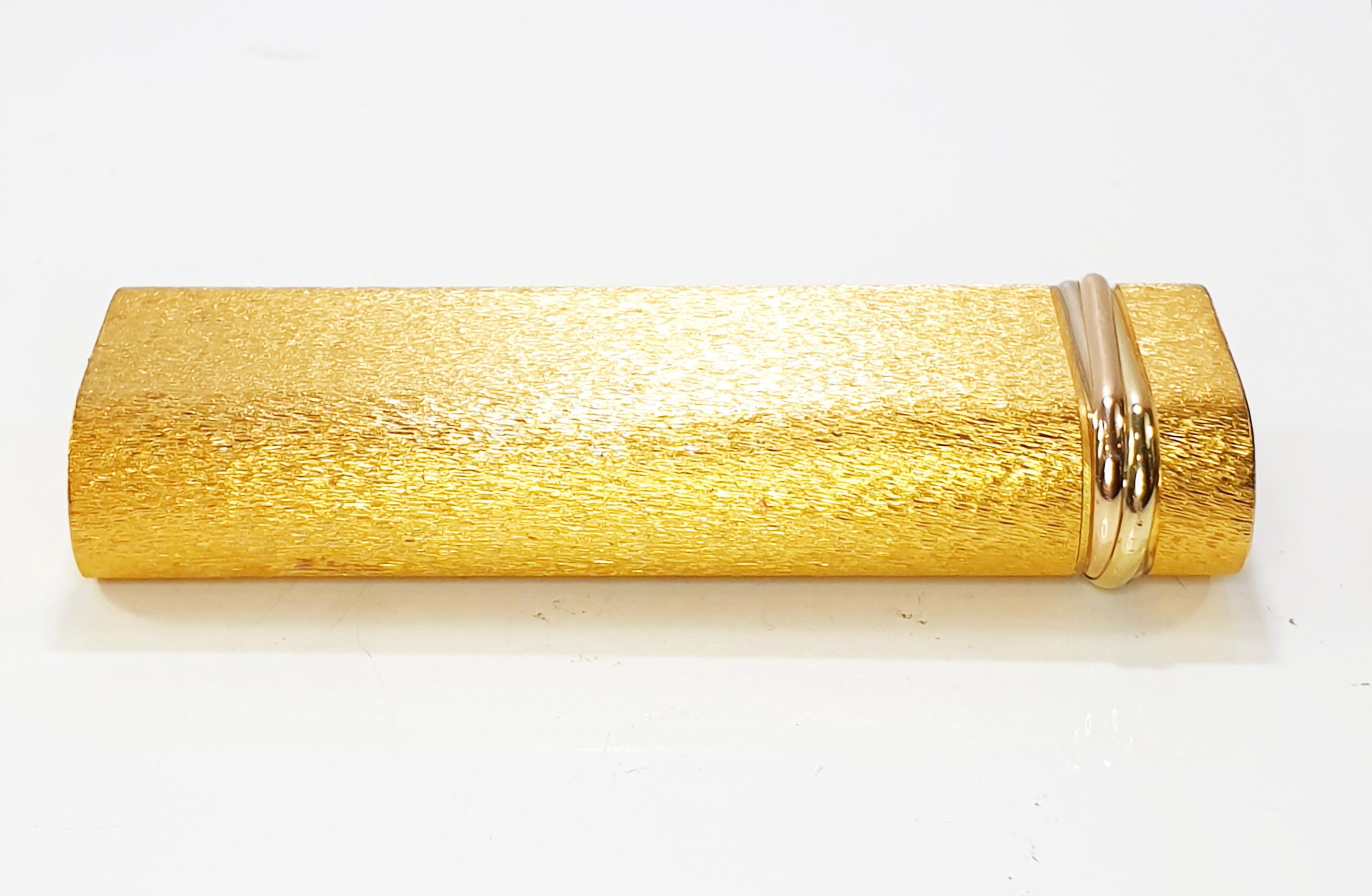 Art Deco Style Cartier Lighter Gold-Plated Guillochet Finish 1