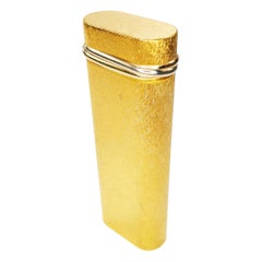 Art Deco Style Cartier Lighter Gold-Plated Guillochet Finish