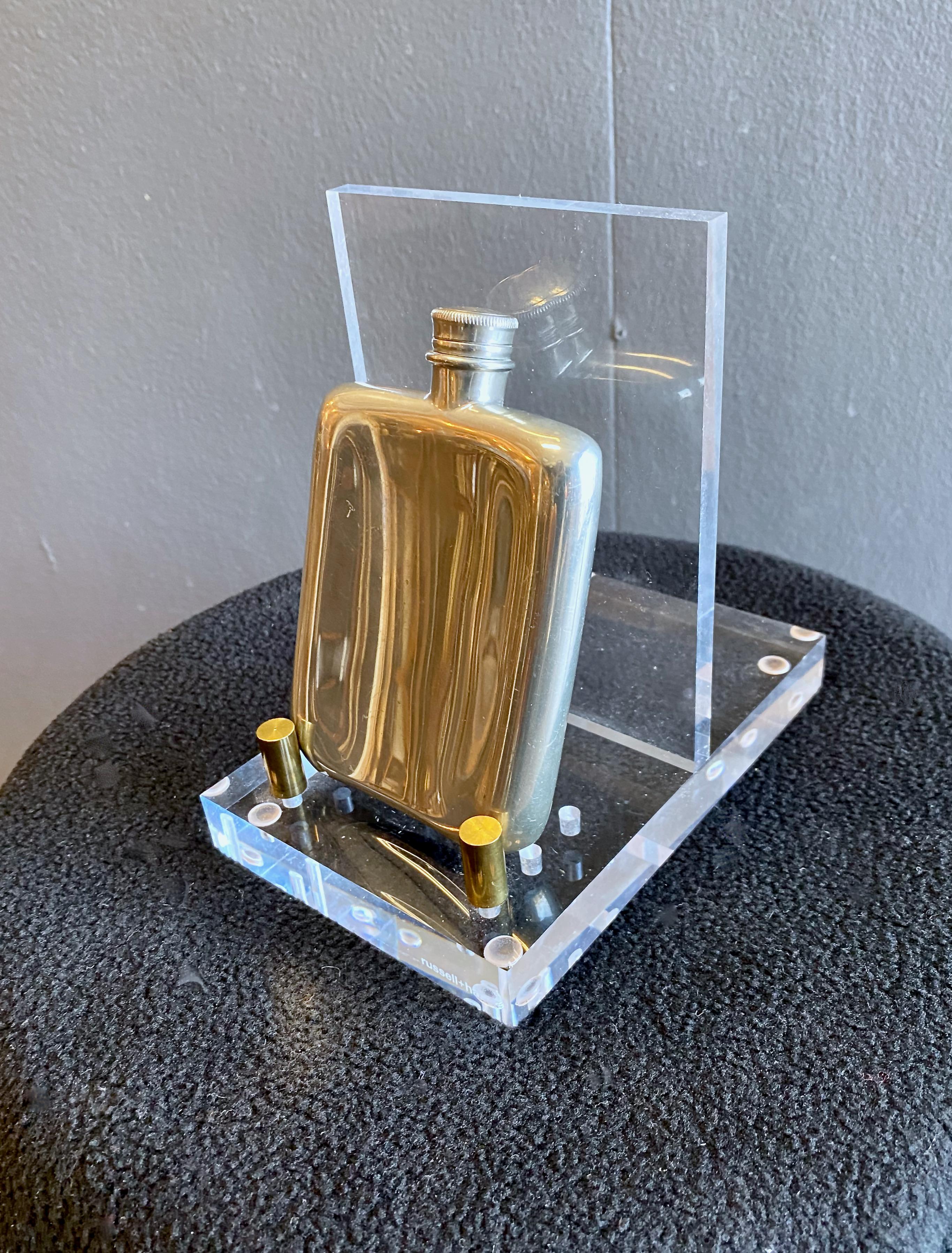Art Deco Cartier Pewter Hip Flask In Good Condition In Pasadena, CA