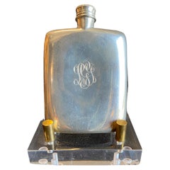 Antique Art Deco Cartier Pewter Hip Flask