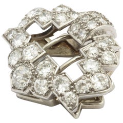 Art Deco Cartier Platinum and Diamond Clip