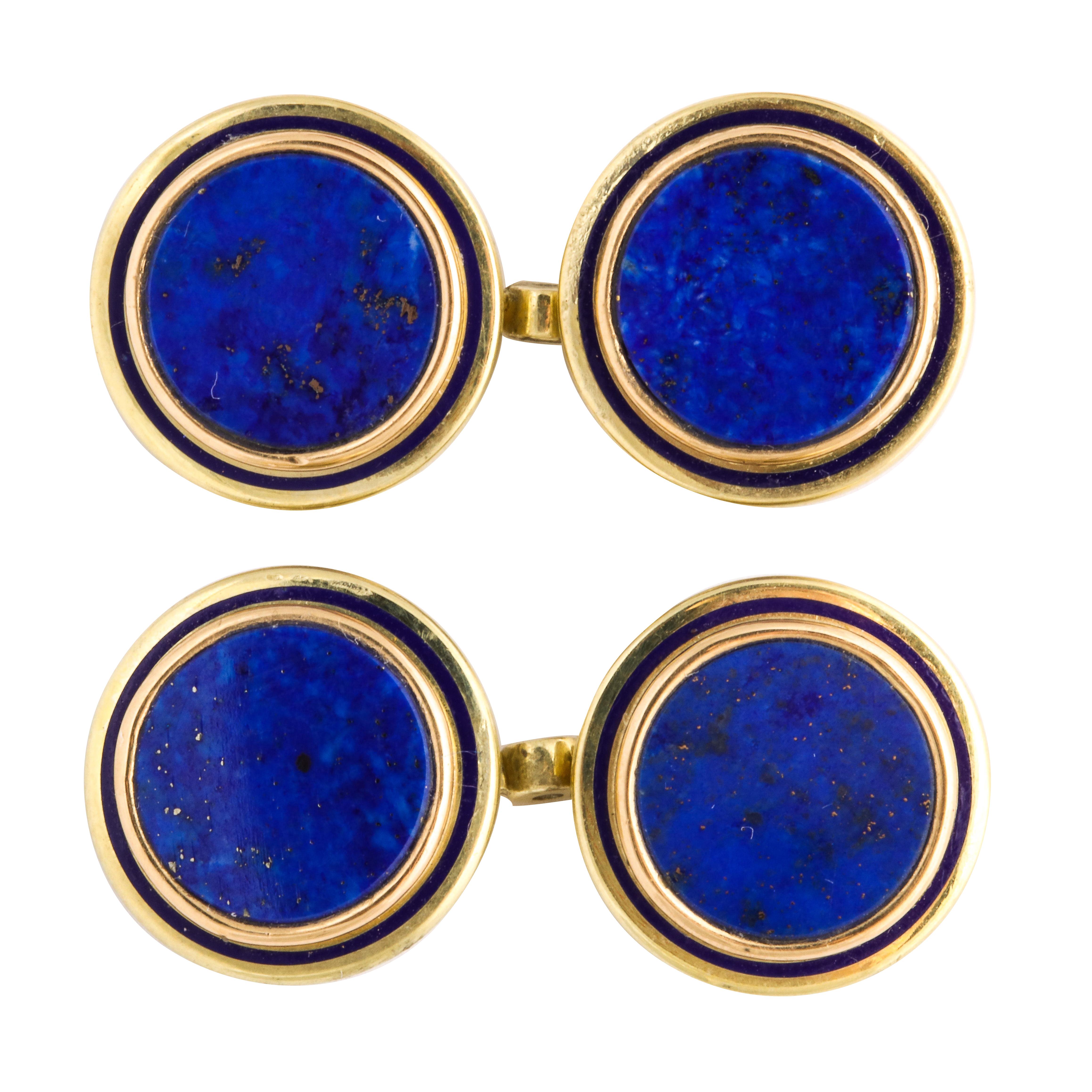 cartier lapis lazuli cufflinks