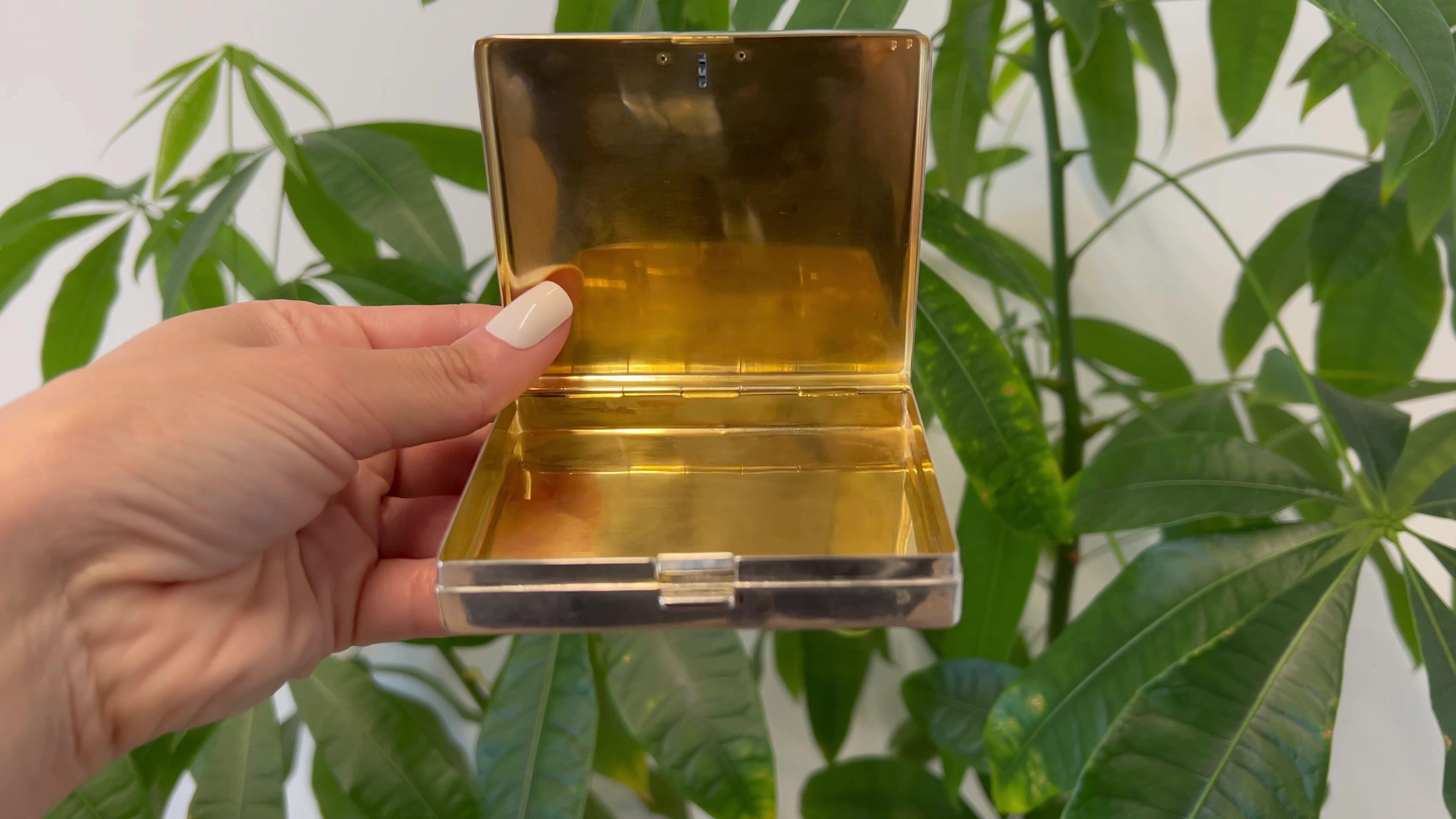 Art Deco Cartier Saphir-Sterlingsilber 18k Gelbgold Schachtel (Carréeschliff)