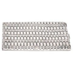 Art Deco Cartier silver weave pattern cigarette case