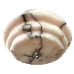 Art Deco Carved Alabaster Light Fixture