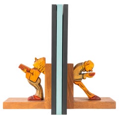 Antique Art Deco carved bookends around 1920s