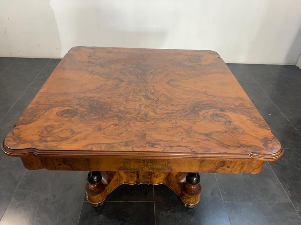 Art Deco Carved Briar Dining Table, 1930s In Good Condition For Sale In Montelabbate, PU